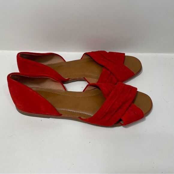 Franco Sarto Red Leather Casual Sandals - Picture 2 of 7